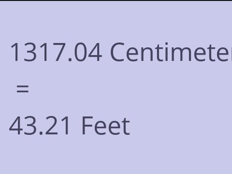 1317.04 CM TO FEET