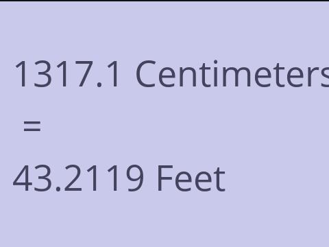 1317.1 CM TO FEET