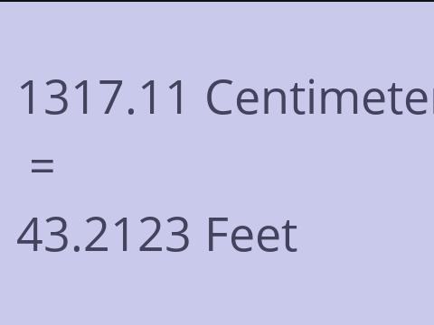 1317.11 CM TO FEET