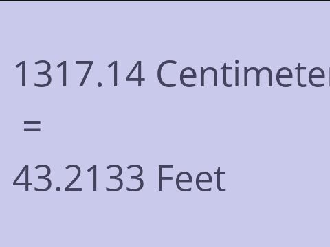 1317.14 CM TO FEET