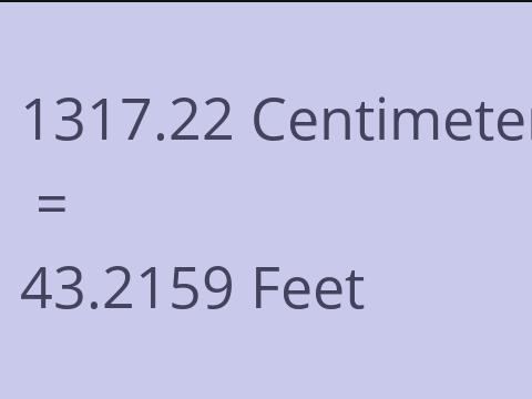 1317.22 CM TO FEET