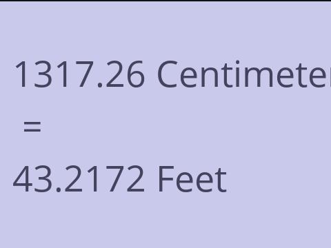 1317.26 CM TO FEET