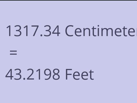 1317.34 CM TO FEET