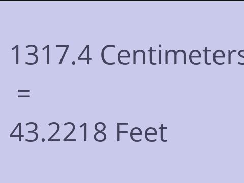 1317.4 CM TO FEET