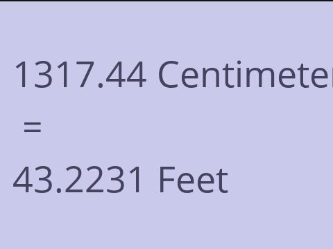 1317.44 CM TO FEET