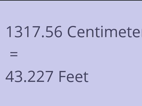 1317.56 CM TO FEET