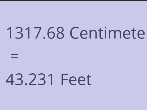 1317.68 CM TO FEET