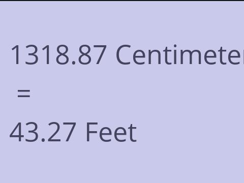 1318.87 CM TO FEET