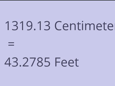 1319.13 CM TO FEET