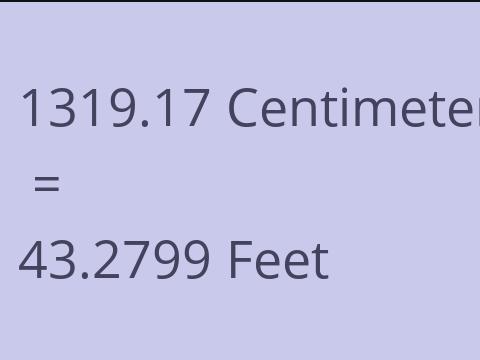 1319.17 CM TO FEET