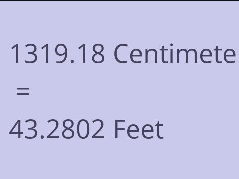 1319.18 CM TO FEET