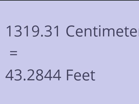 1319.31 CM TO FEET