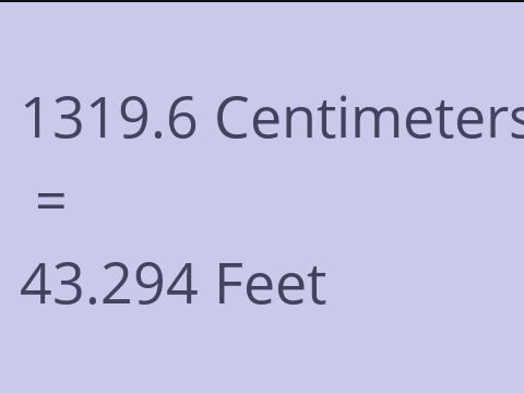 1319.6 CM TO FEET