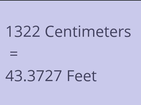 1322 CM TO FEET