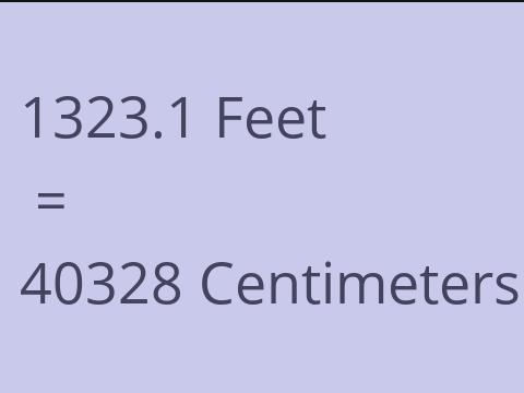 1323.1 FEET TO CM