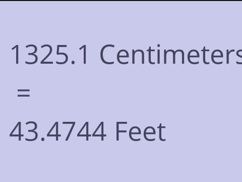 1325.1 CM TO FEET