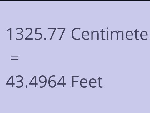 1325.77 CM TO FEET