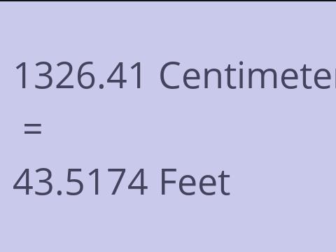 1326.41 CM TO FEET