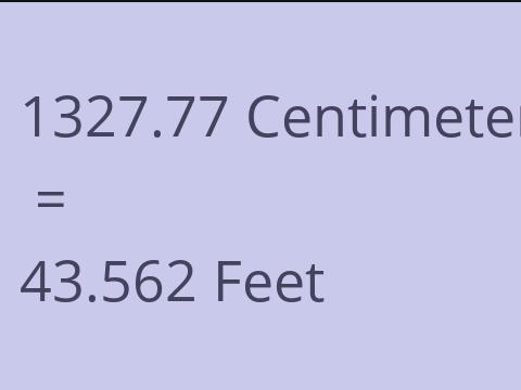 1327.77 CM TO FEET