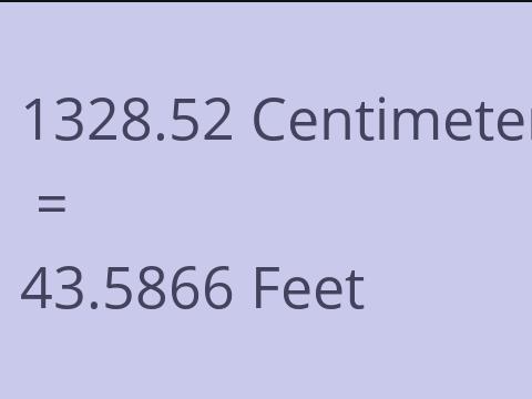 1328.52 CM TO FEET