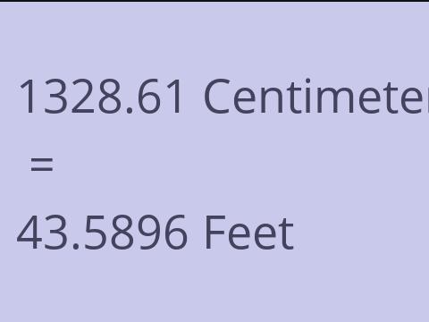 1328.61 CM TO FEET