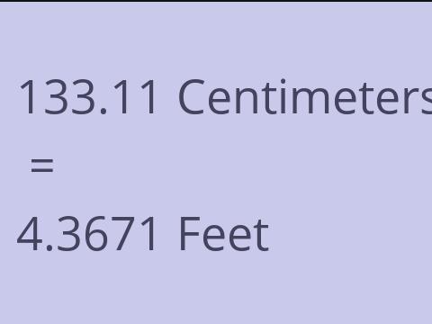 133.11 CM TO FEET