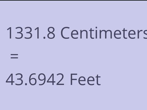 1331.8 CM TO FEET