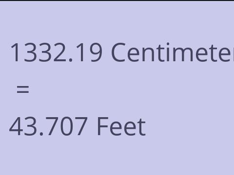 1332.19 CM TO FEET