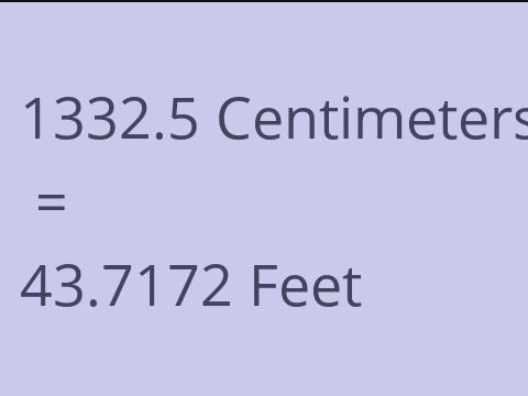 1332.5 CM TO FEET