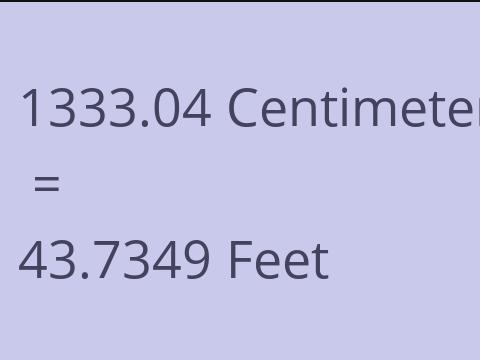 1333.04 CM TO FEET