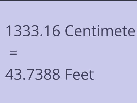 1333.16 CM TO FEET