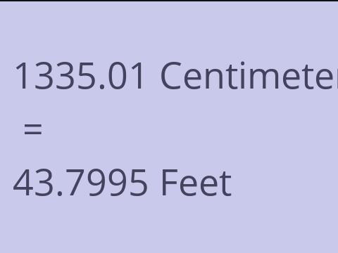 1335.01 CM TO FEET