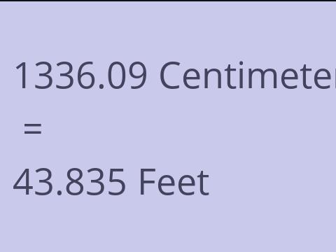 1336.09 CM TO FEET