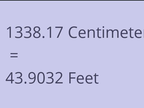 1338.17 CM TO FEET