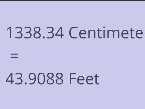 1338.34 CM TO FEET