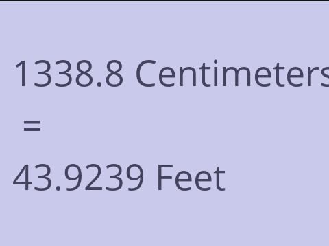 1338.8 CM TO FEET