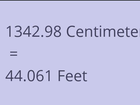 1342.98 CM TO FEET