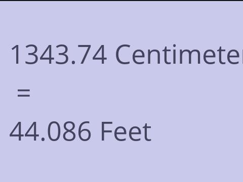 1343.74 CM TO FEET