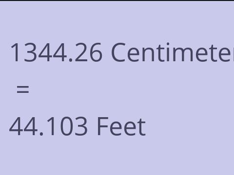 1344.26 CM TO FEET