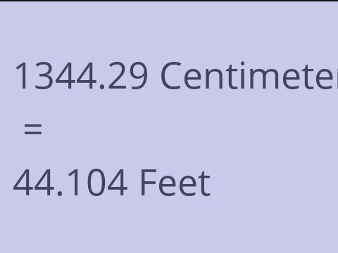 1344.29 CM TO FEET