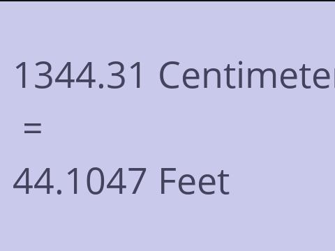 1344.31 CM TO FEET