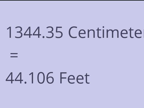 1344.35 CM TO FEET