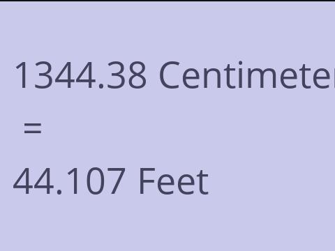 1344.38 CM TO FEET