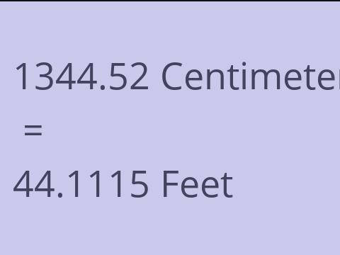 1344.52 CM TO FEET