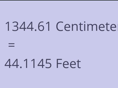 1344.61 CM TO FEET