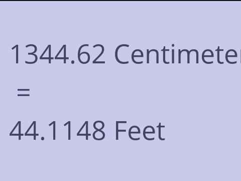 1344.62 CM TO FEET