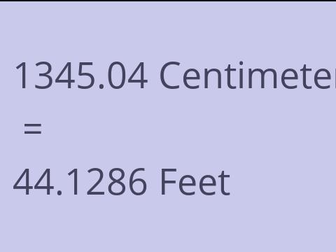 1345.04 CM TO FEET