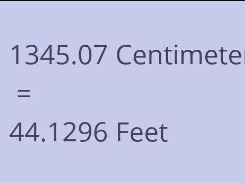 1345.07 CM TO FEET