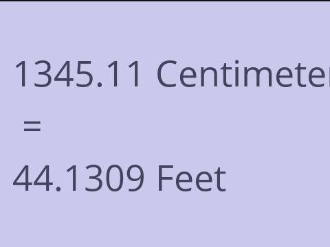 1345.11 CM TO FEET