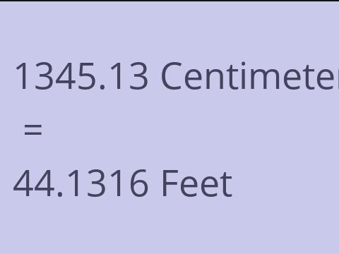 1345.13 CM TO FEET